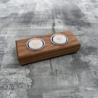 Handmade Oak Tea Light Holder for 2 Candles