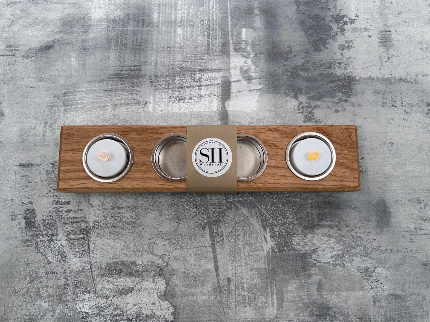Handmade Oak Tea Light Holder for 4 Candles - Image 3