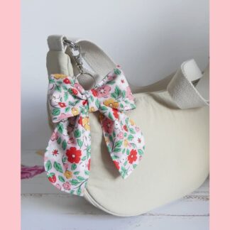 Pink cotton bow bag charm
