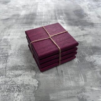 Handmade Purple Heart Coasters - Set of 4