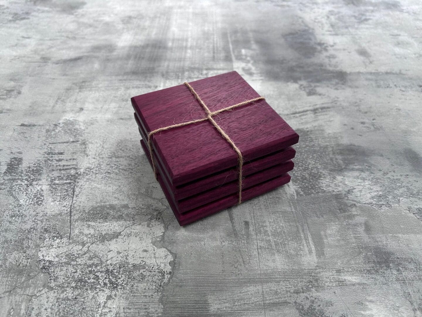 Handmade Purple Heart Coasters - Set of 4