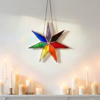 stained glass rainbow star