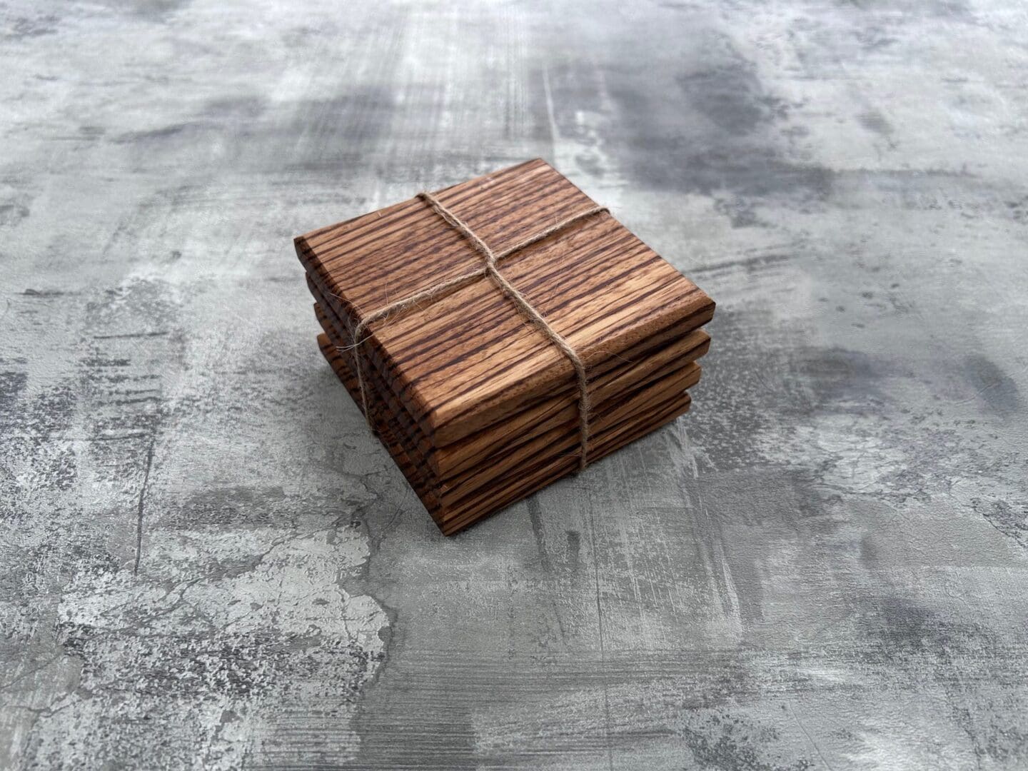 Handmade Zebrano Coasters - Set of 4