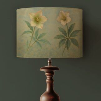 Vintage Floral Hellebore Print Lampshade - Handmade Lightshade